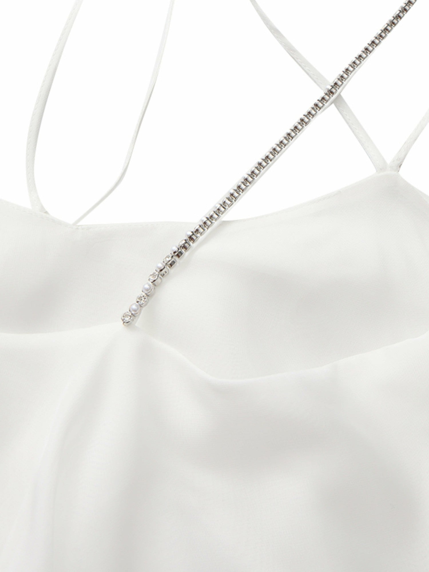 Nana Jacqueline Florence Tiered Chiffon White Dress White