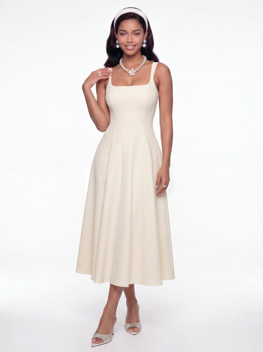 Nana Jacqueline Delilah Cut Out Back Champagne Dress Champagne