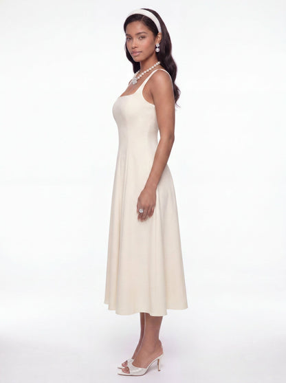 Nana Jacqueline Delilah Cut Out Back Champagne Dress Champagne