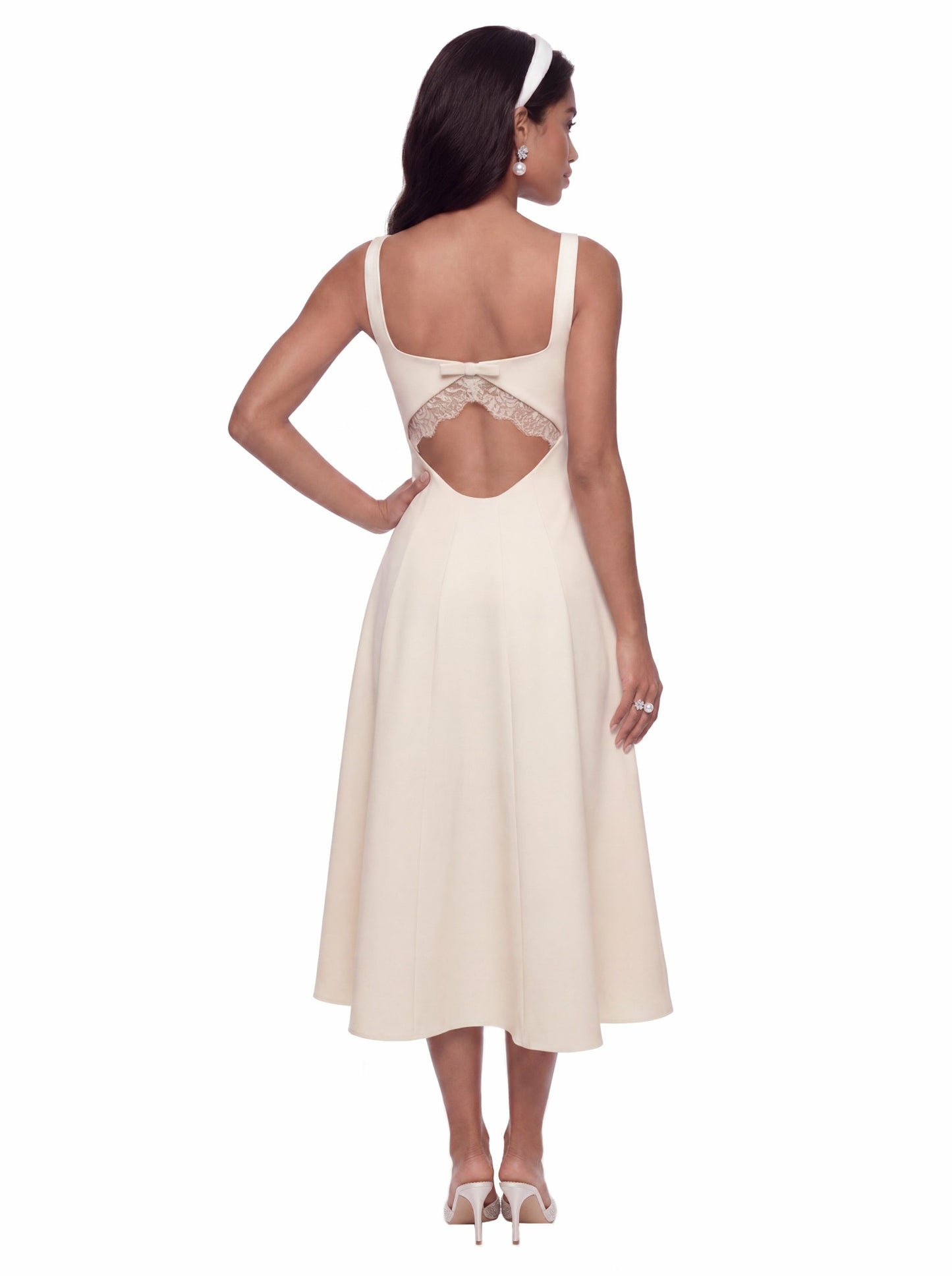 Nana Jacqueline Delilah Cut Out Back Champagne Dress Champagne