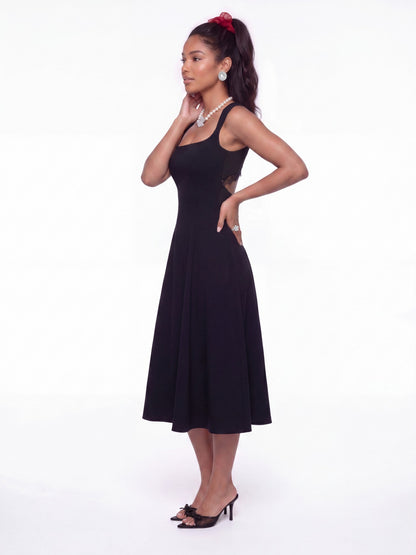Nana Jacqueline Delilah Square-Neck Black Dress Black