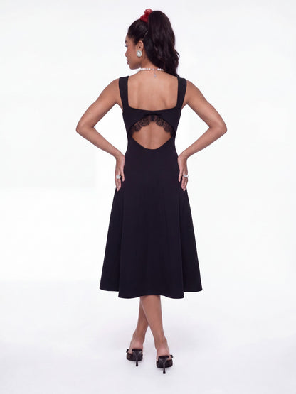 Nana Jacqueline Delilah Square-Neck Black Dress Black