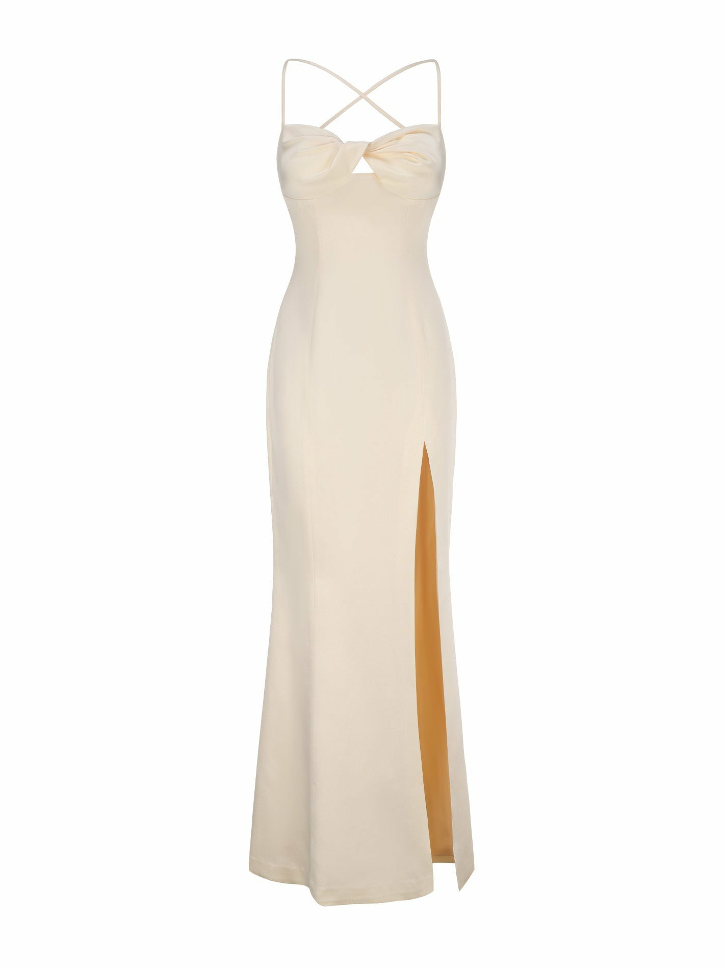 Nana Jacqueline Alaina Dress: Champagne Maxi Dress for Formal Wedding Guest Champagne