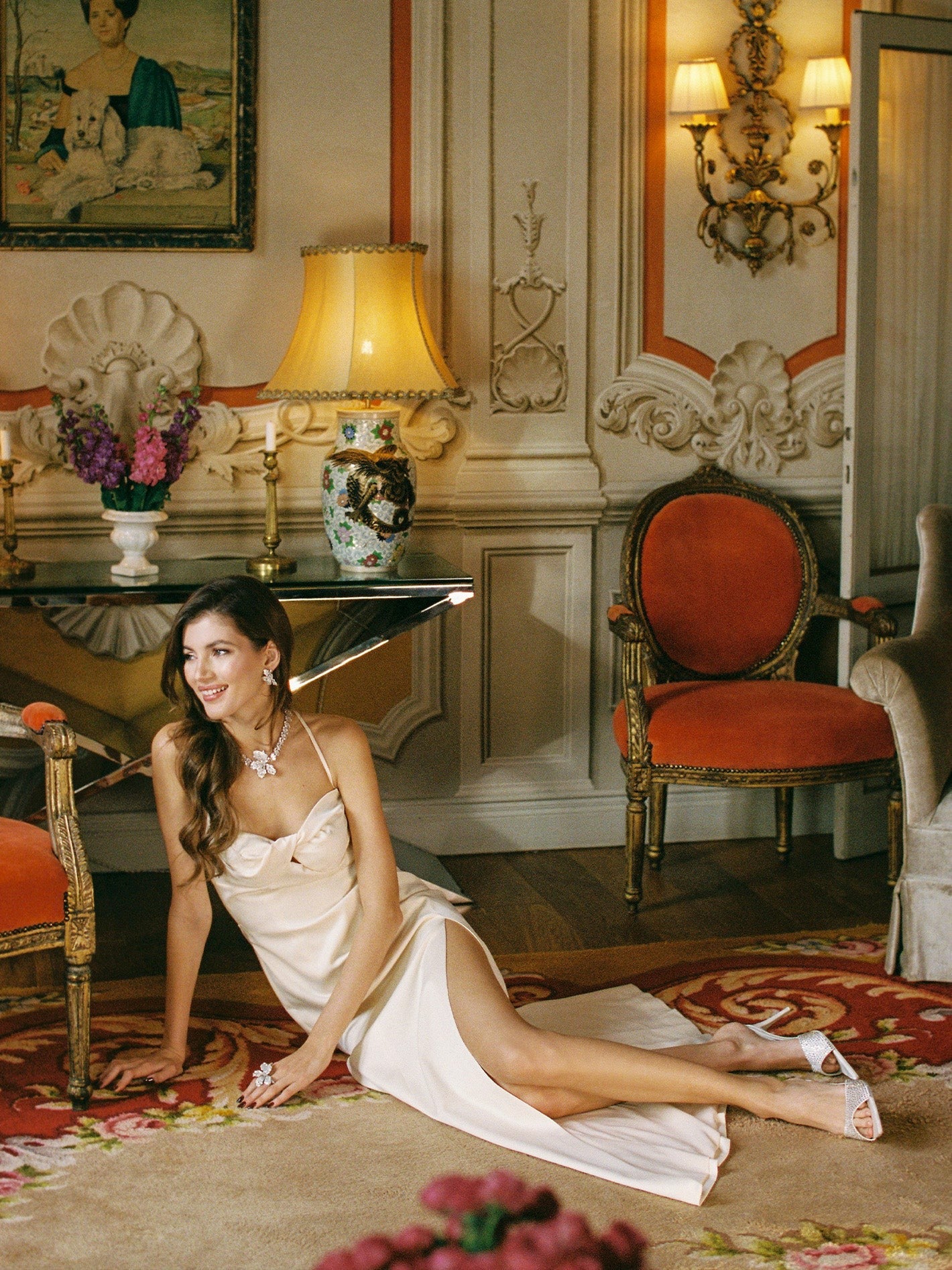 Nana Jacqueline Alaina Dress: Champagne Maxi Dress for Formal Wedding Guest Champagne