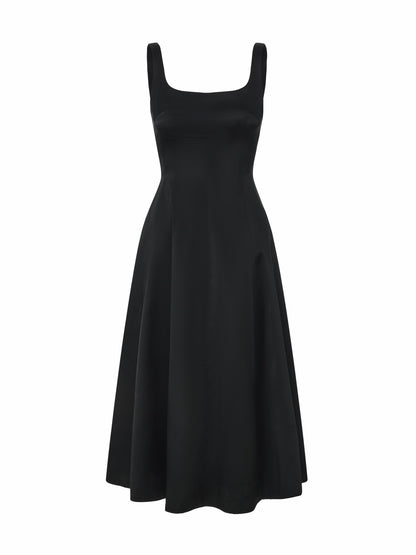 Nana Jacqueline Lauren Square-Neck Black Dress Black