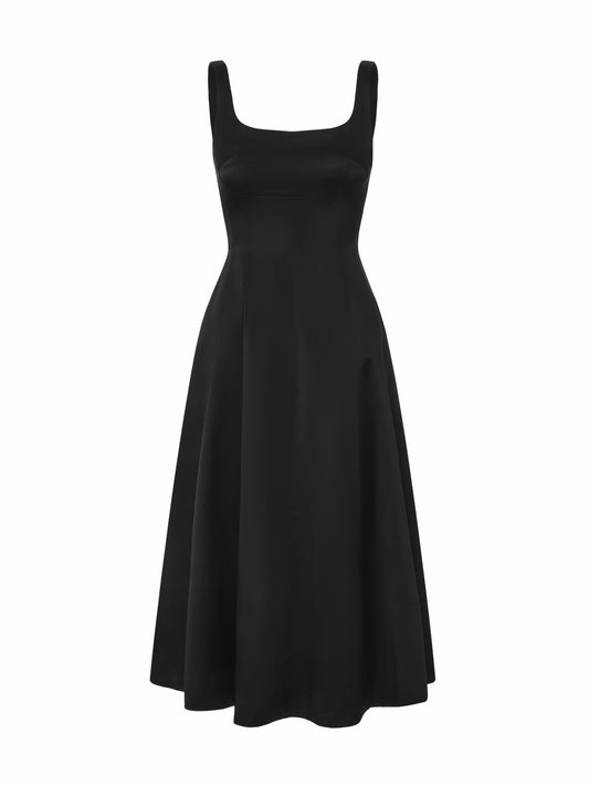 Nana Jacqueline Lauren Square-Neck Black Dress Black