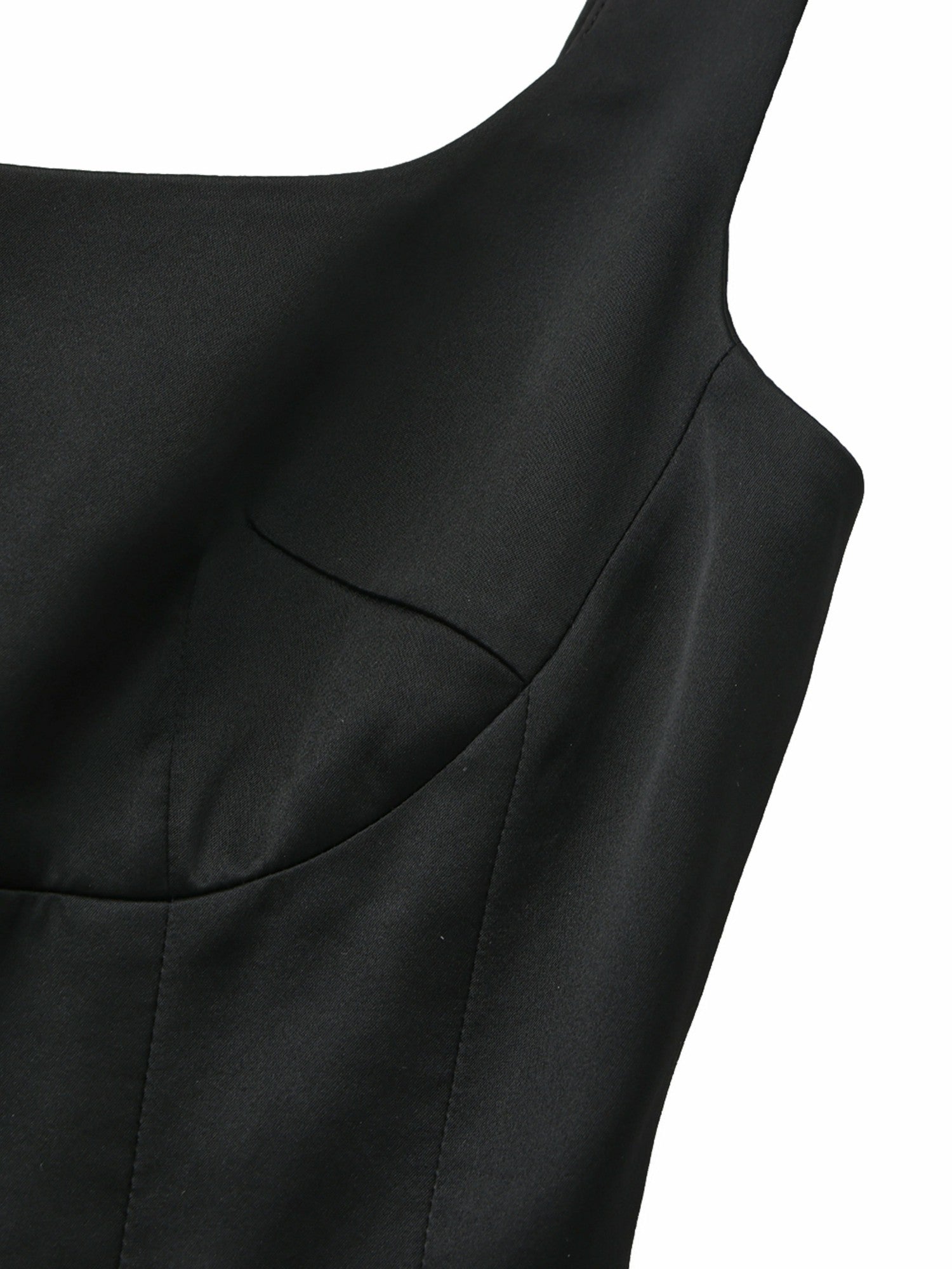 Nana Jacqueline Lauren Square-Neck Black Dress Black