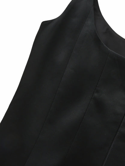 Nana Jacqueline Lauren Square-Neck Black Dress Black