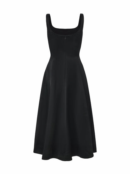 Nana Jacqueline Lauren Square-Neck Black Dress Black