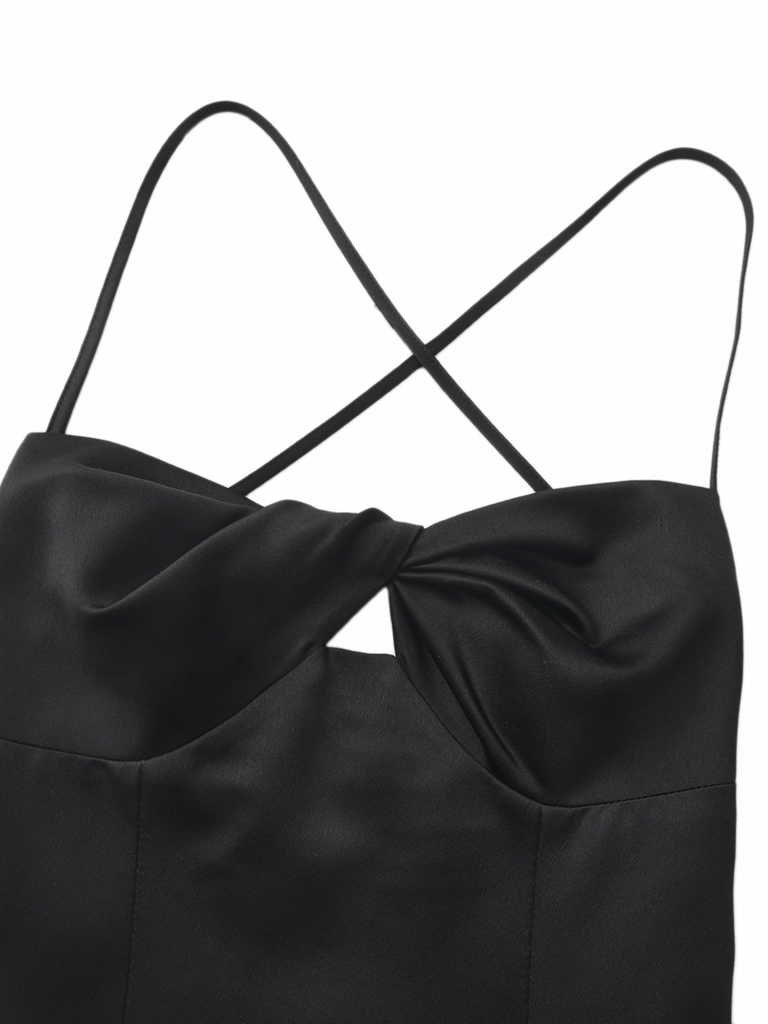 Nana Jacqueline Brielle Twist-Front Lace-Back Black Dress Black