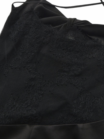 Nana Jacqueline Brielle Twist-Front Lace-Back Black Dress Black