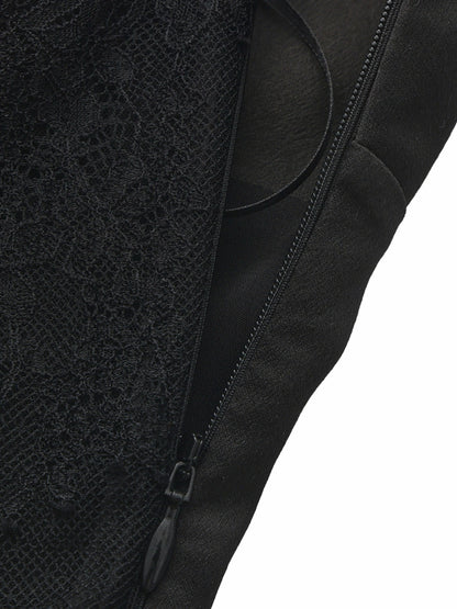 Nana Jacqueline Brielle Twist-Front Lace-Back Black Dress Black
