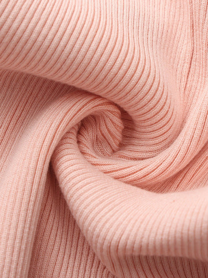 Nana Jacqueline Giana Contrast Halter Knit Blush Pink Maxi Dress Pink