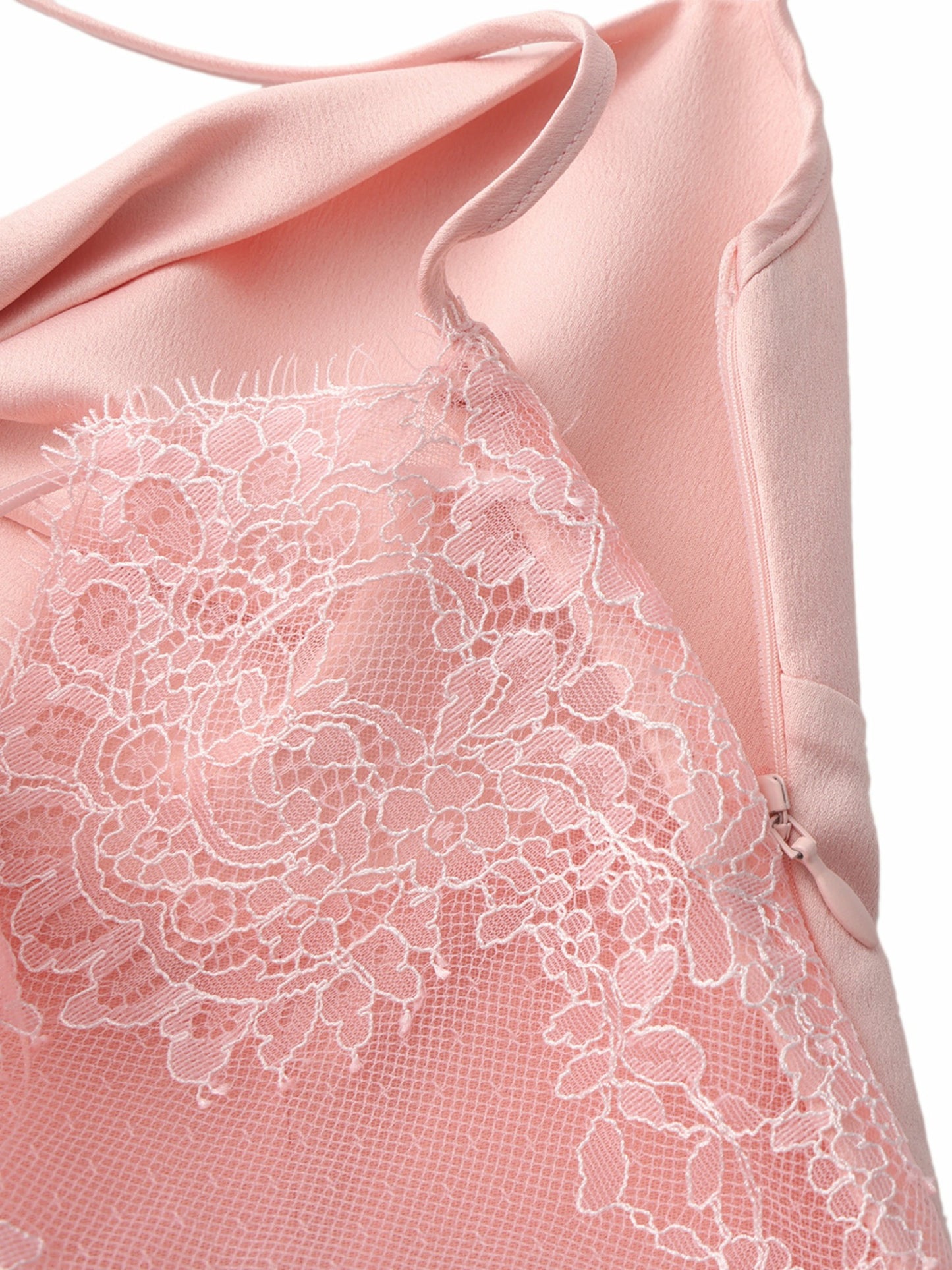 Nana Jacqueline Brielle Twist-Front Lace-Back Pink Dress Peach Pink