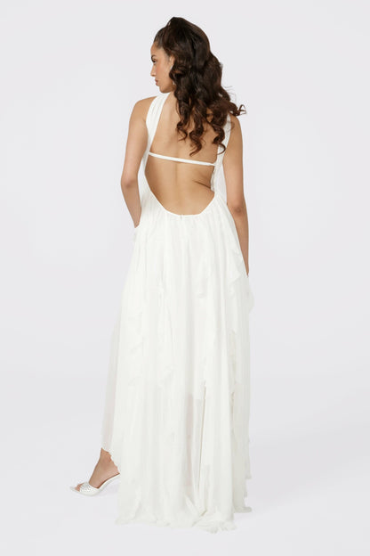 Nana Jacqueline Mariah Dress: White Maxi Dress for Bridal Shower White