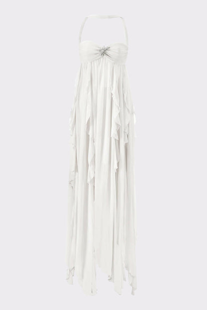 Nana Jacqueline Mariah Dress: White Maxi Dress for Bridal Shower White