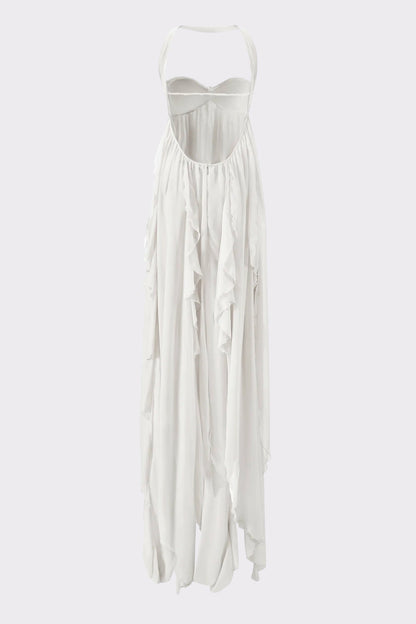 Nana Jacqueline Mariah Dress: White Maxi Dress for Bridal Shower White