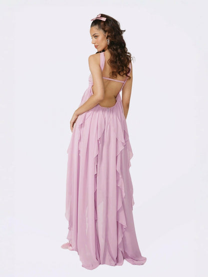 Nana Jacqueline Mariah Dress: Purple Maxi Dress for Garden Wedding Guest Purple
