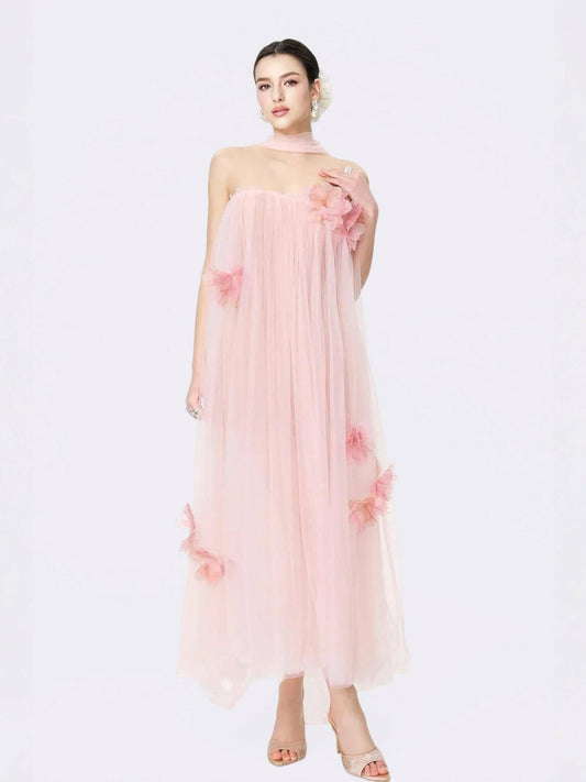 Nana Jacqueline Kiera Dress: Pink Maxi Dress for Garden Wedding Guest Pink
