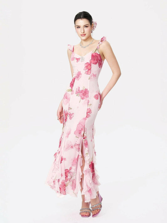 Nana Jacqueline Cera Dress: Pink Maxi Dress for Garden Wedding Guest Pink