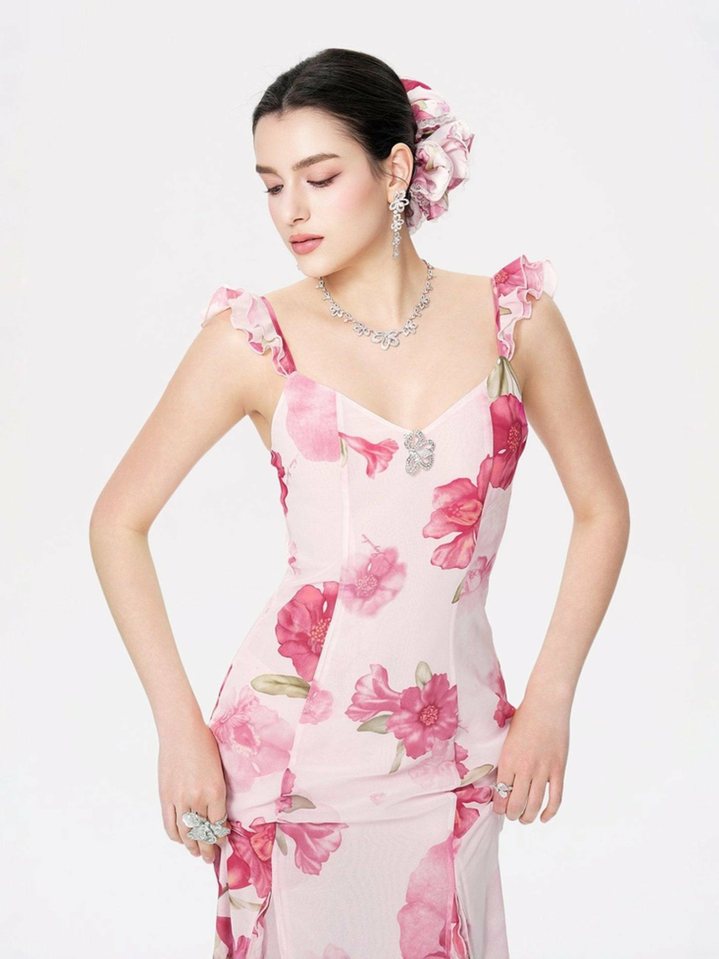 Nana Jacqueline Cera Dress: Pink Maxi Dress for Garden Wedding Guest Pink