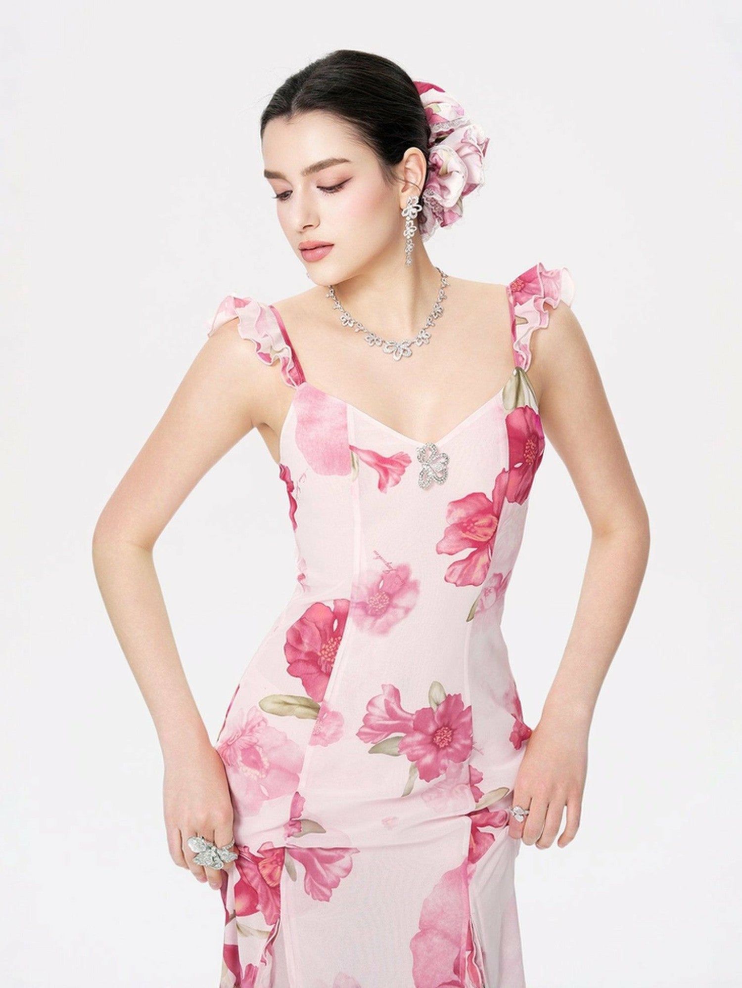 Nana Jacqueline Cera Dress: Pink Maxi Dress for Garden Wedding Guest Pink