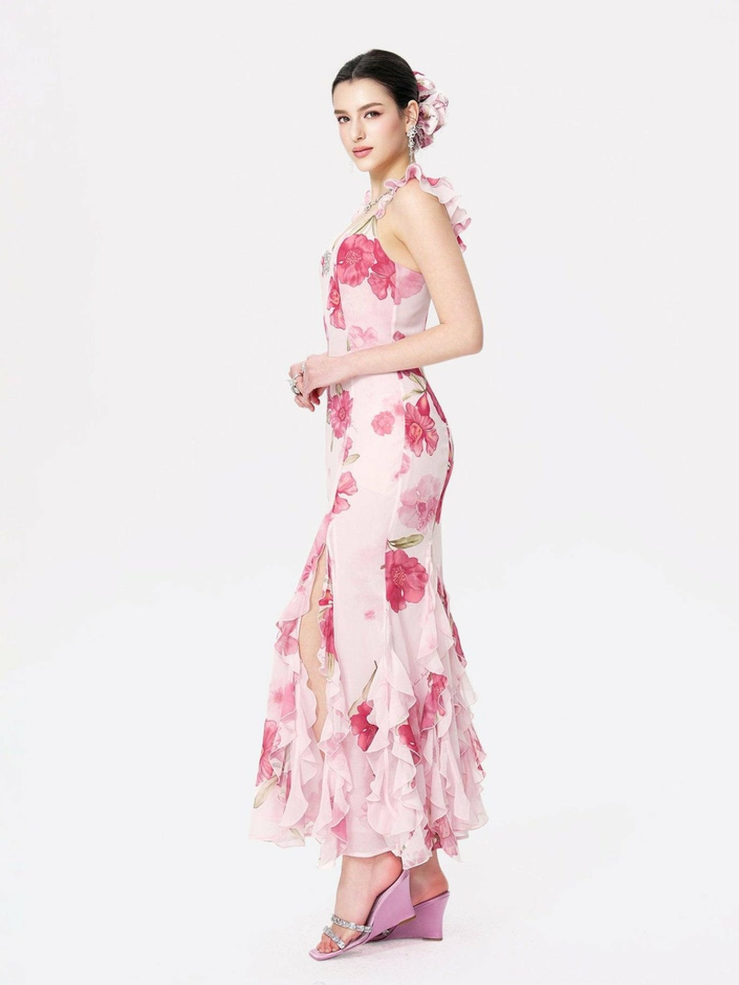 Nana Jacqueline Cera Dress: Pink Maxi Dress for Garden Wedding Guest Pink