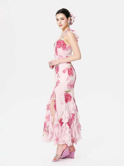 Nana Jacqueline Cera Dress: Pink Maxi Dress for Garden Wedding Guest Pink