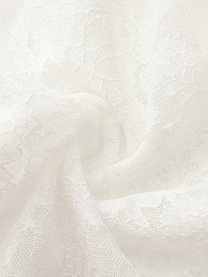 Nana Jacqueline Amelie White Lace Strapless Satin Dress White