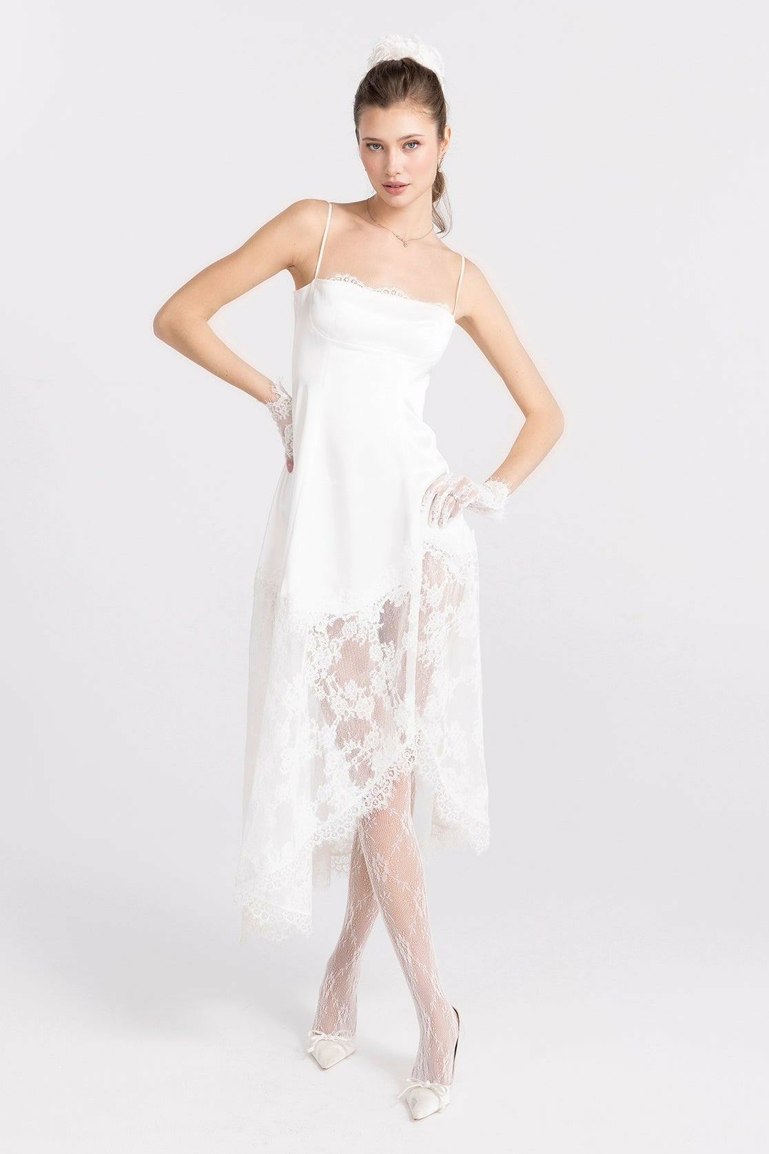 Nana Jacqueline Mirabelle Satin Maxi Dress: White Maxi Dress for Bridal Shower White