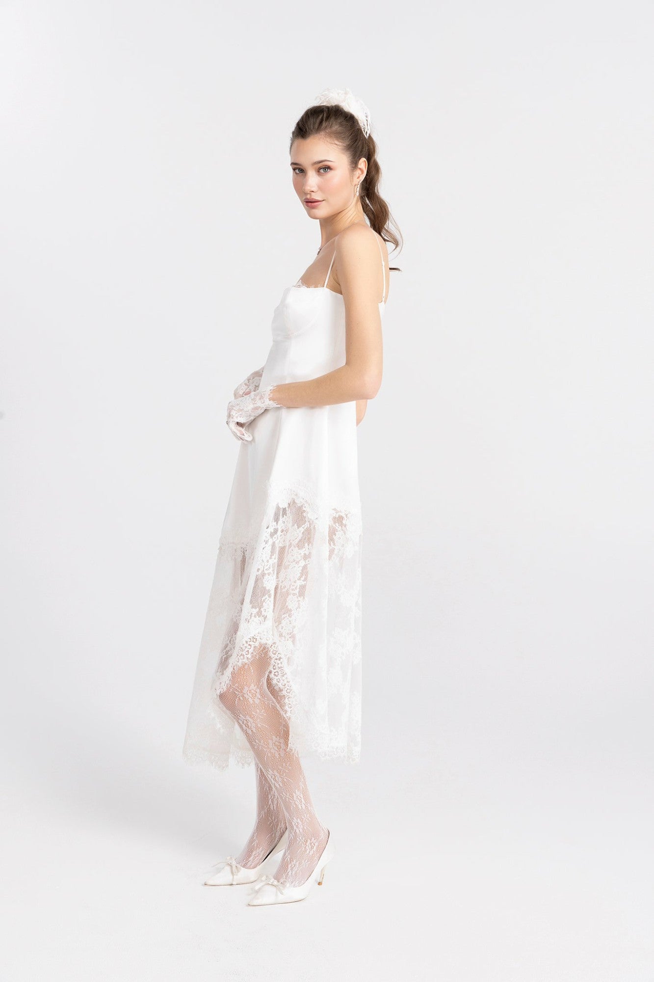 Nana Jacqueline Mirabelle Satin Maxi Dress: White Maxi Dress for Bridal Shower White