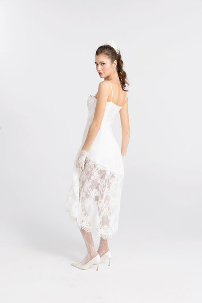 Nana Jacqueline Mirabelle Satin Maxi Dress: White Maxi Dress for Bridal Shower White