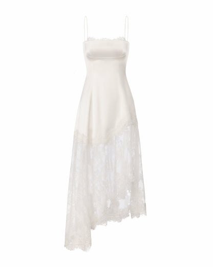 Nana Jacqueline Mirabelle Satin Maxi Dress: White Maxi Dress for Bridal Shower White