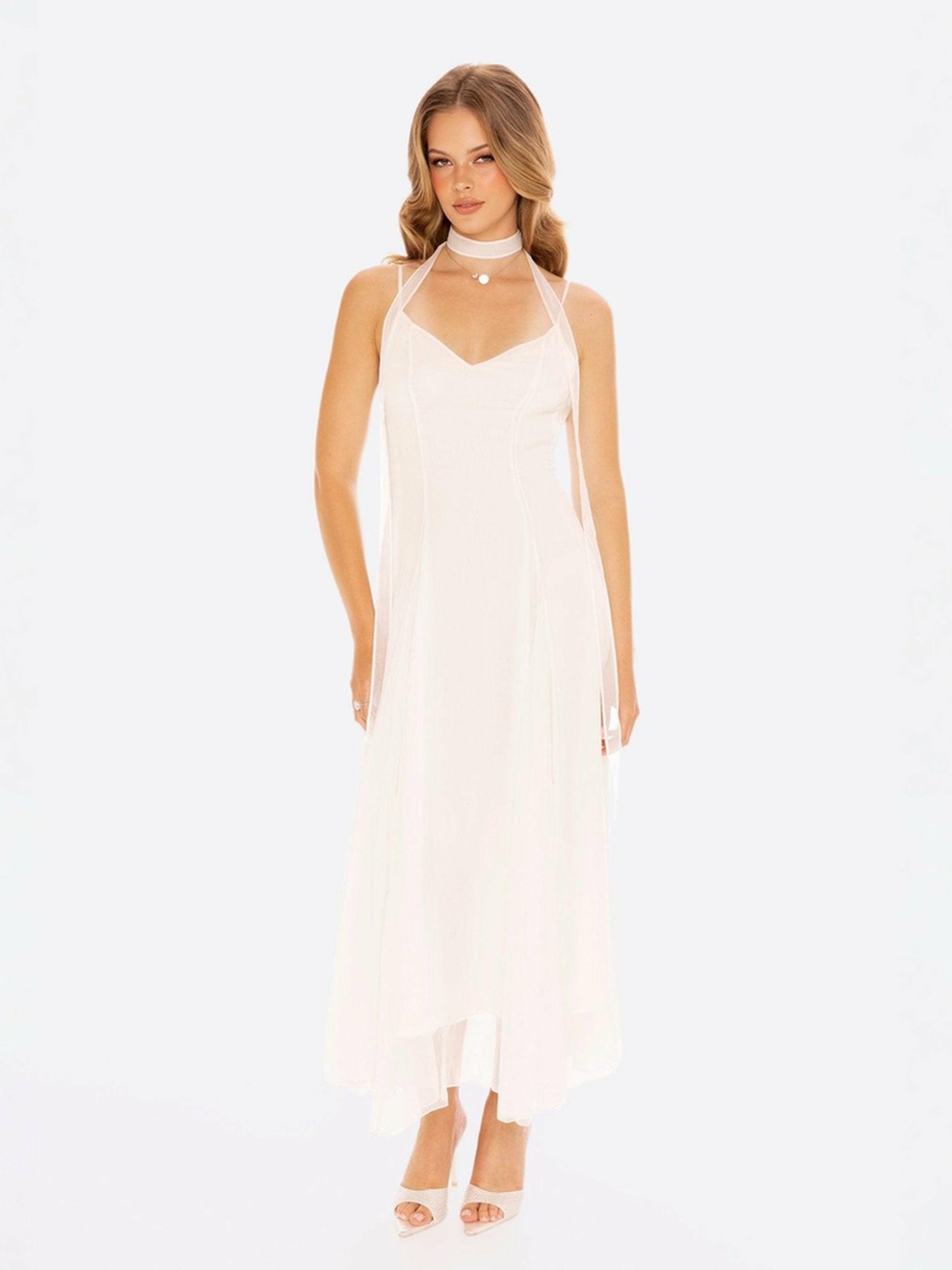 Nana Jacqueline Irena Dress: White Maxi Dress for Bridal Shower White
