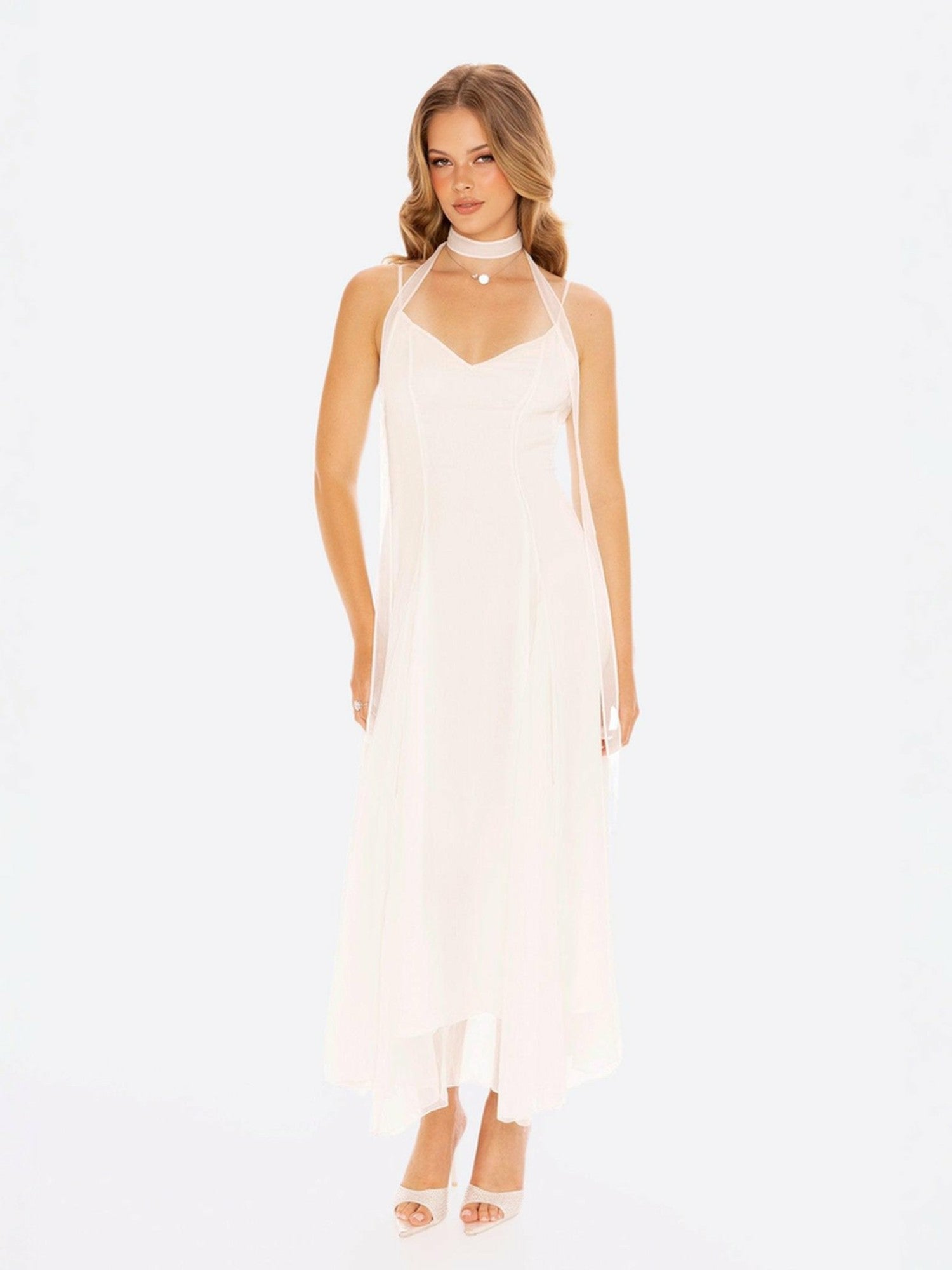 Nana Jacqueline Irena Dress: White Maxi Dress for Bridal Shower White