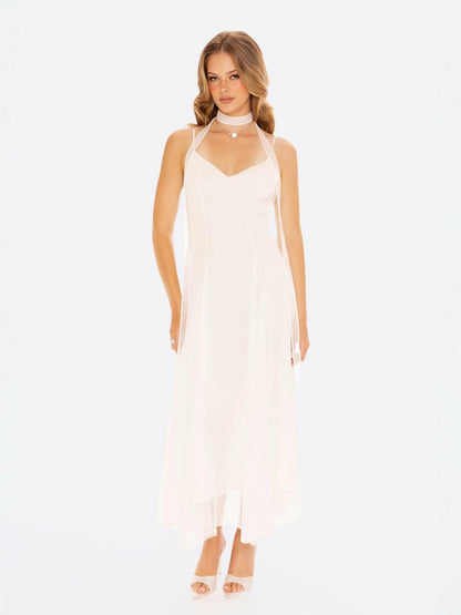 Nana Jacqueline Irena Dress: White Maxi Dress for Bridal Shower White