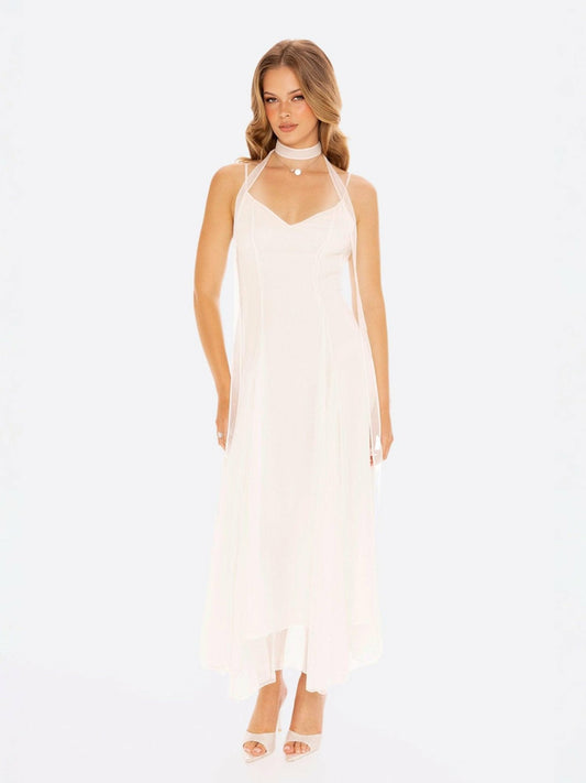Nana Jacqueline Irena Dress: White Maxi Dress for Bridal Shower White