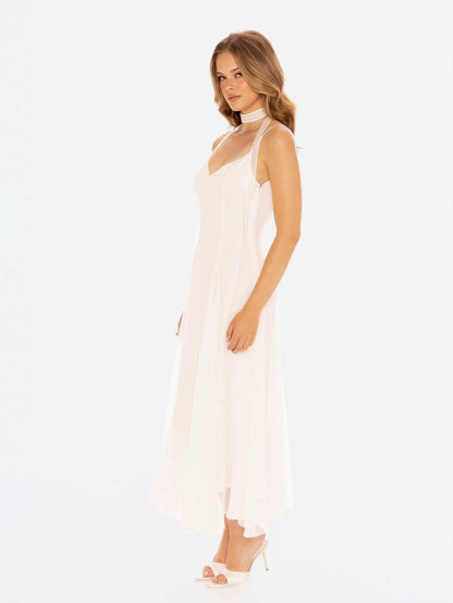 Nana Jacqueline Irena Dress: White Maxi Dress for Bridal Shower White