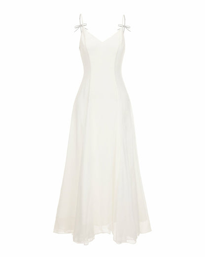 Nana Jacqueline Irena Dress: White Maxi Dress for Bridal Shower White