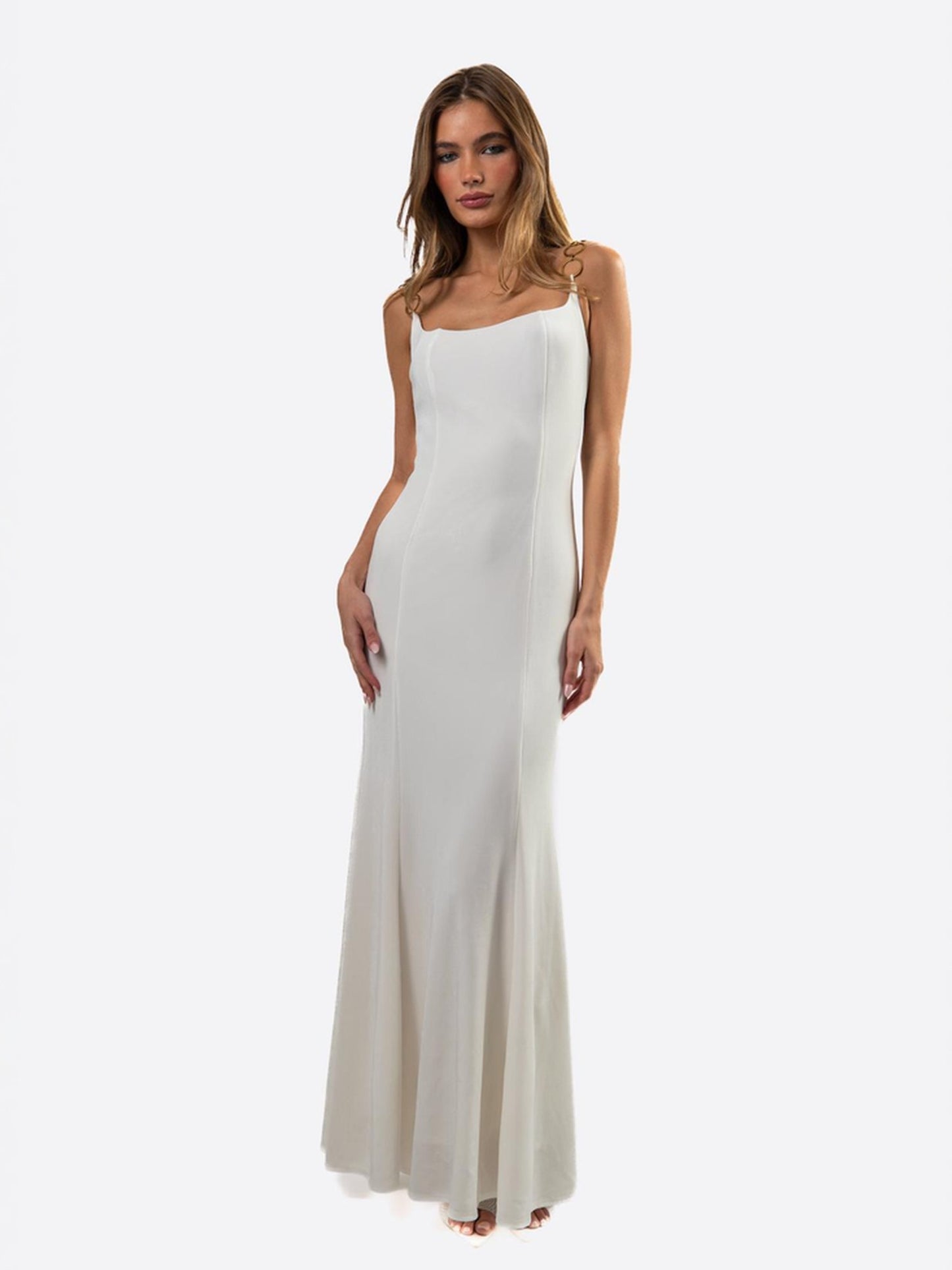 Nana Jacqueline Jasmine Dress: White Maxi Dress for Bridal Shower White