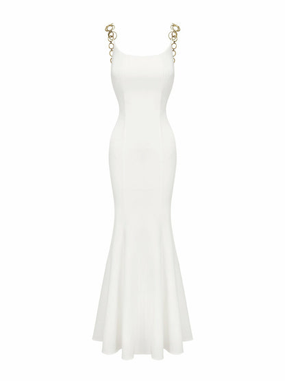 Nana Jacqueline Jasmine Dress: White Maxi Dress for Bridal Shower White