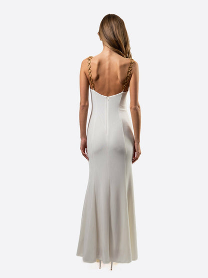 Nana Jacqueline Jasmine Dress: White Maxi Dress for Bridal Shower White