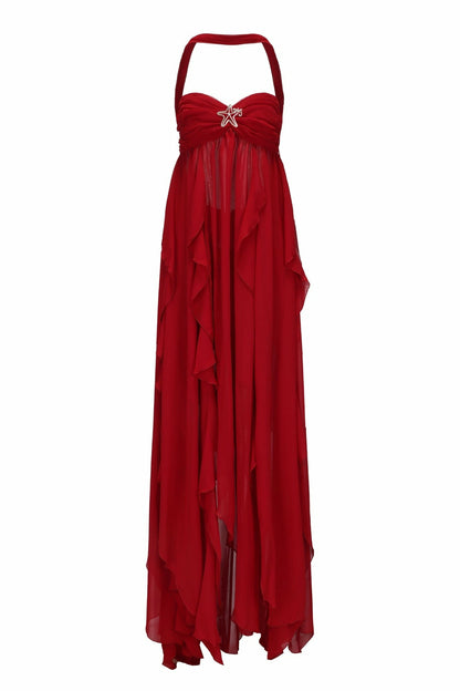 Nana Jacqueline Mariah Dress: Red Maxi Dress for Formal Wedding Guest Red