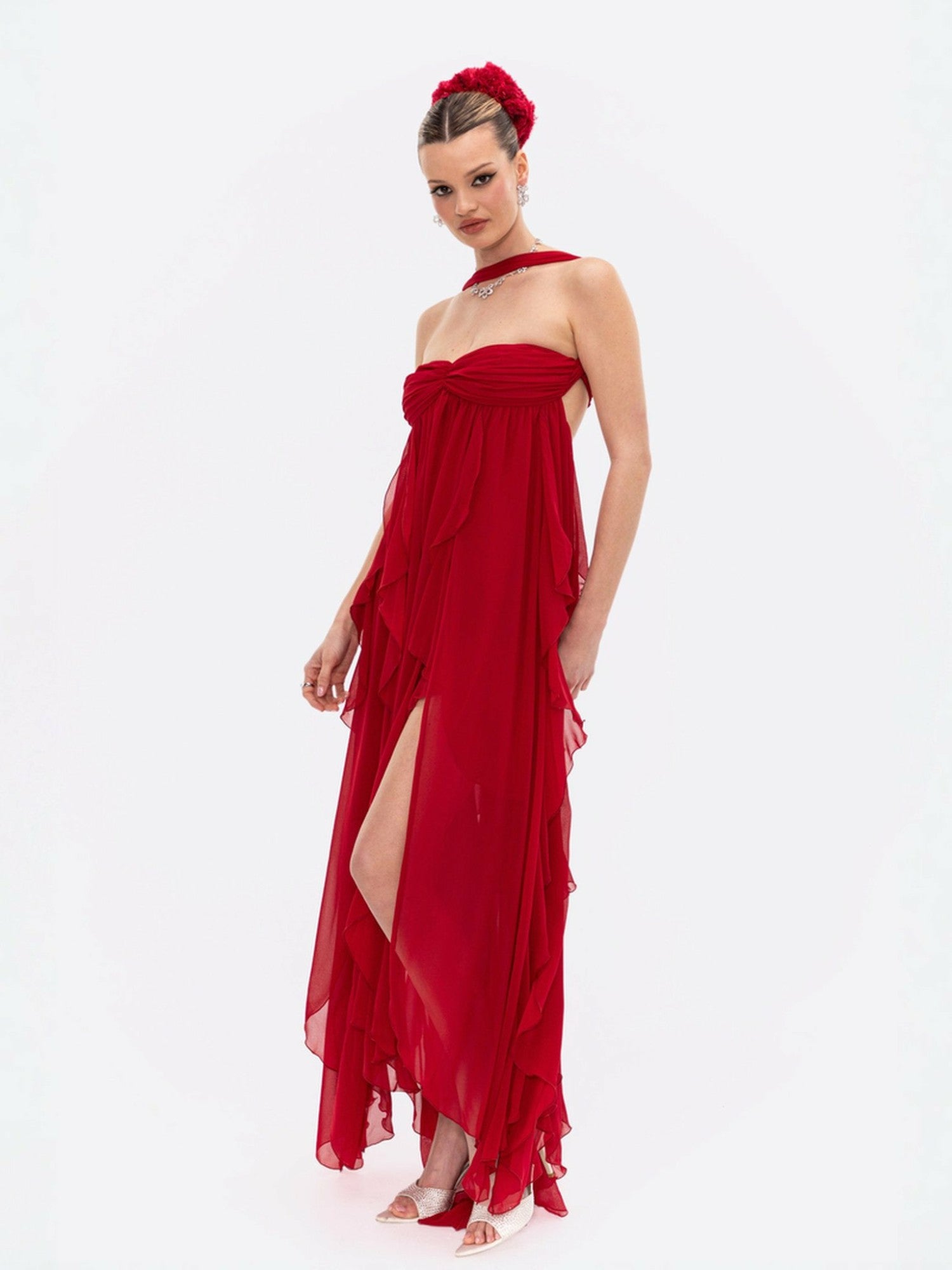 Nana Jacqueline Mariah Dress: Red Maxi Dress for Formal Wedding Guest Red