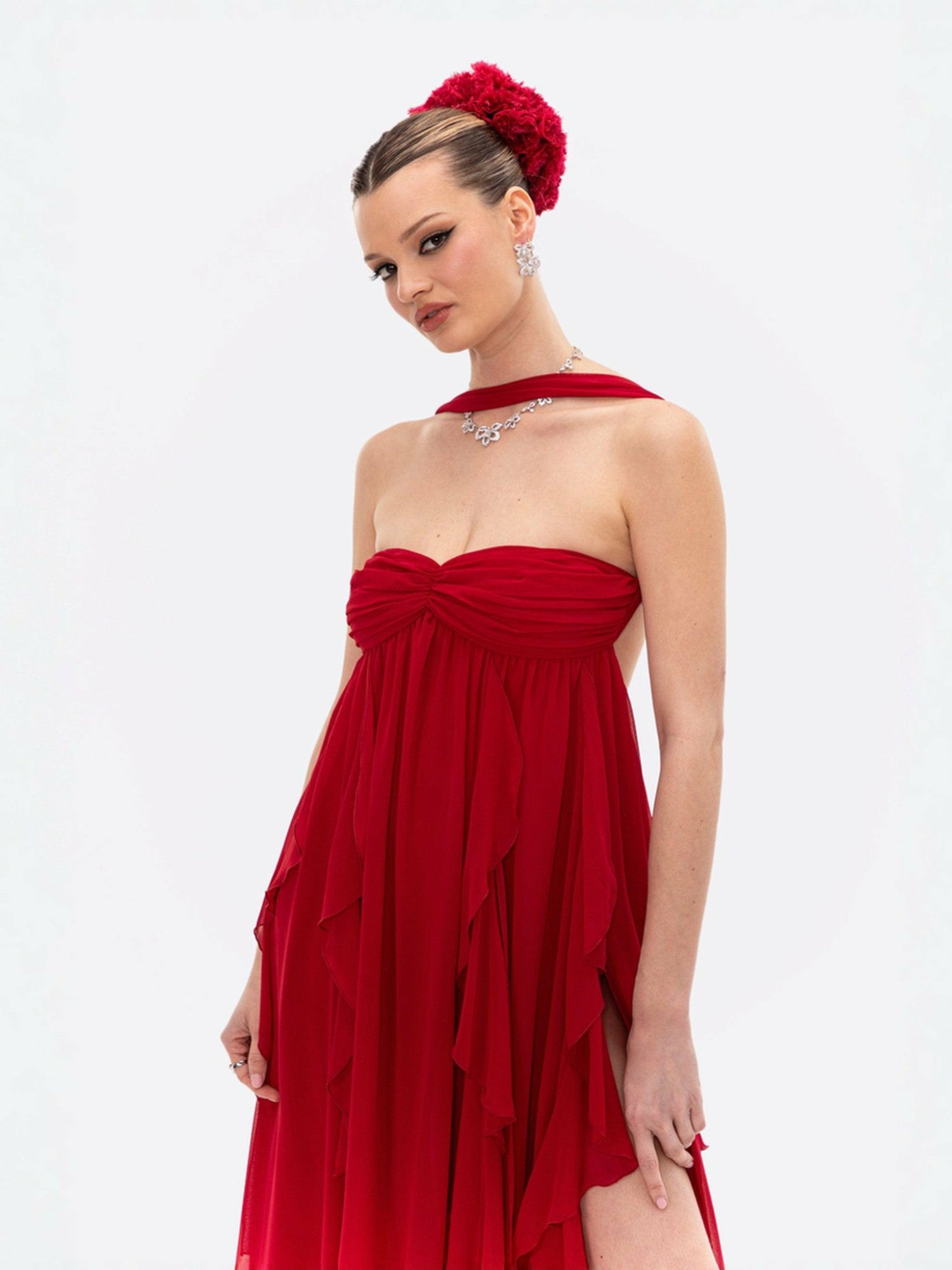 Nana Jacqueline Mariah Dress: Red Maxi Dress for Formal Wedding Guest Red