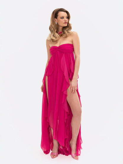 Nana Jacqueline Mariah Dress: Pink Maxi Dress for Destination Wedding Pink
