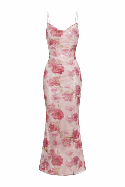 Nana Jacqueline Esmeralda Dress: Pink Maxi Dress for Garden Wedding Guest Pink