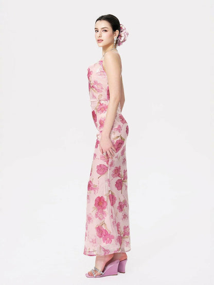 Nana Jacqueline Esmeralda Dress: Pink Maxi Dress for Garden Wedding Guest Pink