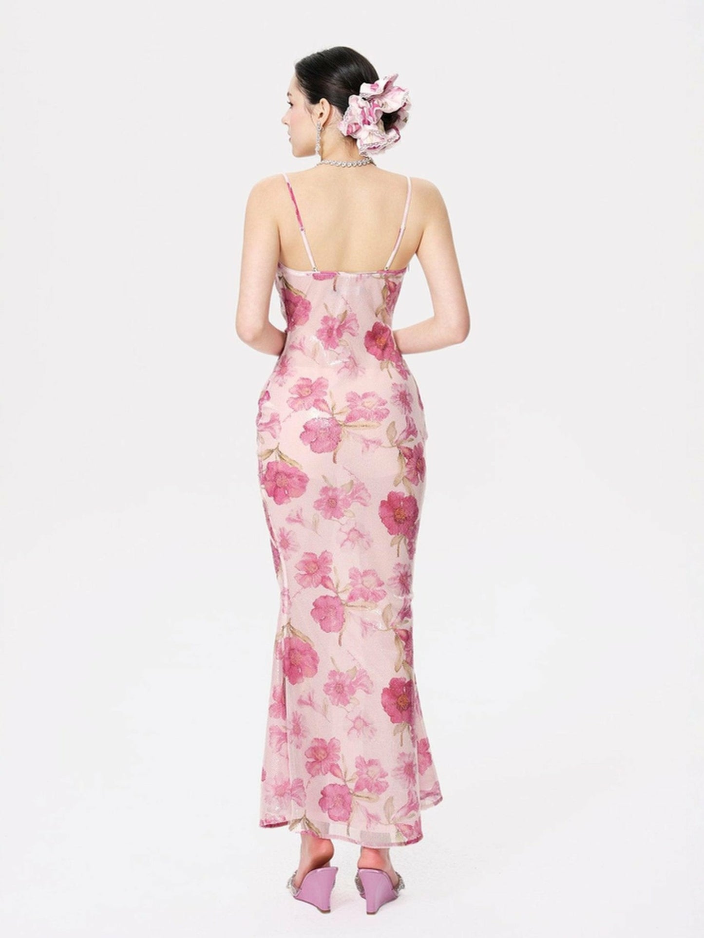 Nana Jacqueline Esmeralda Dress: Pink Maxi Dress for Garden Wedding Guest Pink
