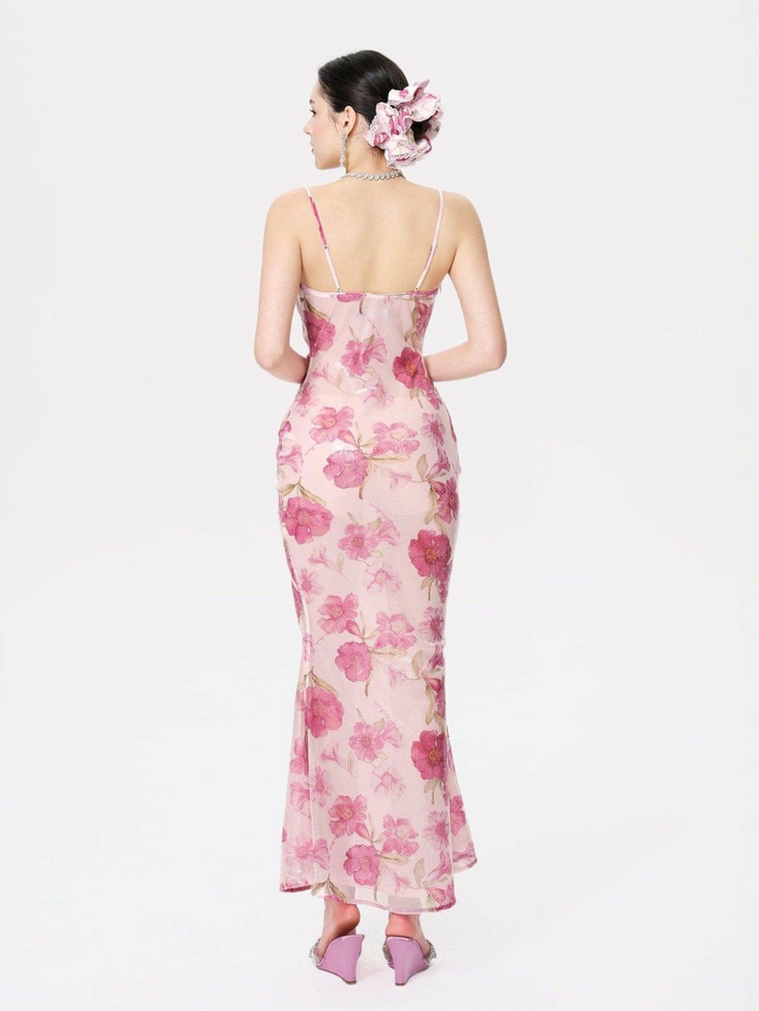 Nana Jacqueline Esmeralda Dress: Pink Maxi Dress for Garden Wedding Guest Pink